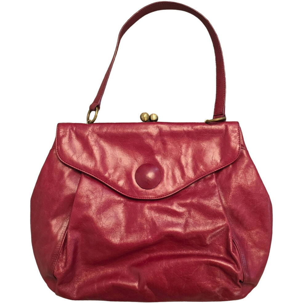 Chic Red Leather HOBO Shoulder Bag